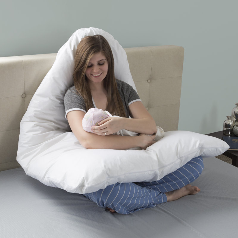 Lavish Home Full Body Pillow for Pregnancy Maternity Pillow with Contoured U Shape for Comfort Alignment and Support in Bed or Nursing by Bluestone Reviews Wayfair